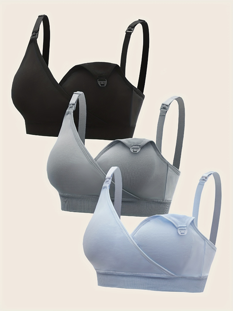 Wirefree Bra Comfort - 3 PCS Set Breathable Front Open