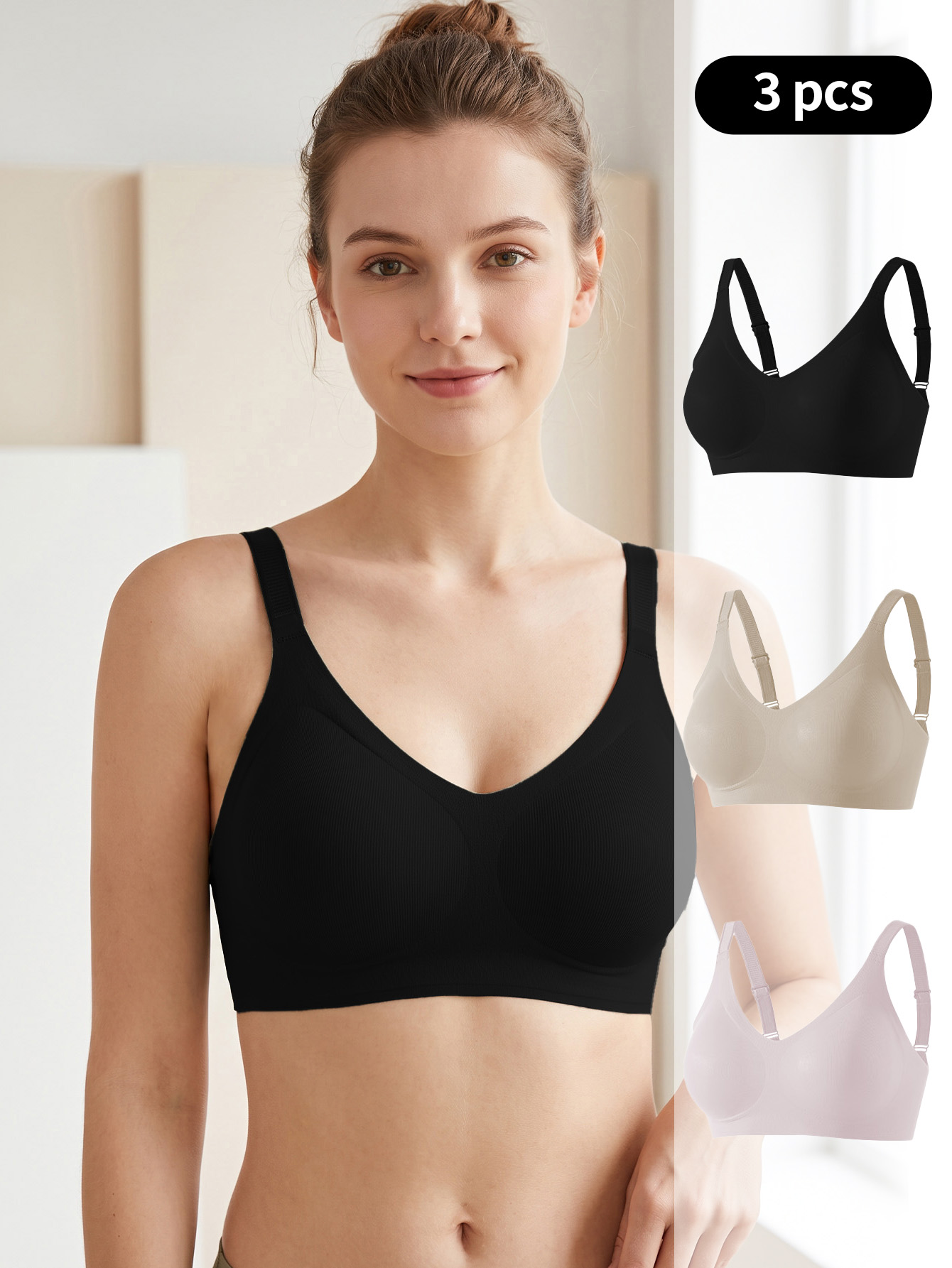 Wirefree Bra Comfort - 3PCS Set Women Seamless Knit Wireless